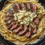 Savory Steak Gorgonzola Alfredo with Creamy Parmesan Sauce