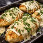 Juicy Baked Caesar Chicken with Creamy Parmesan Sauce | Easy Family Dinner