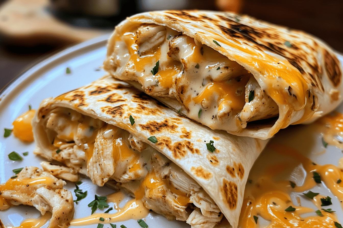 Cheesy Garlic Chicken Wraps – Easy & Flavorful Dinner Recipe