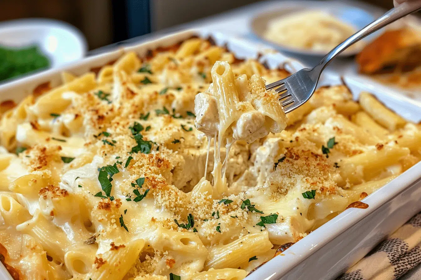 Garlic Parmesan Chicken Pasta Bake Creamy & Delicious Comfort Food Recipe