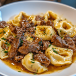 Cheesesteak Tortellini in Rich Provolone Sauce | Creamy & Flavorful