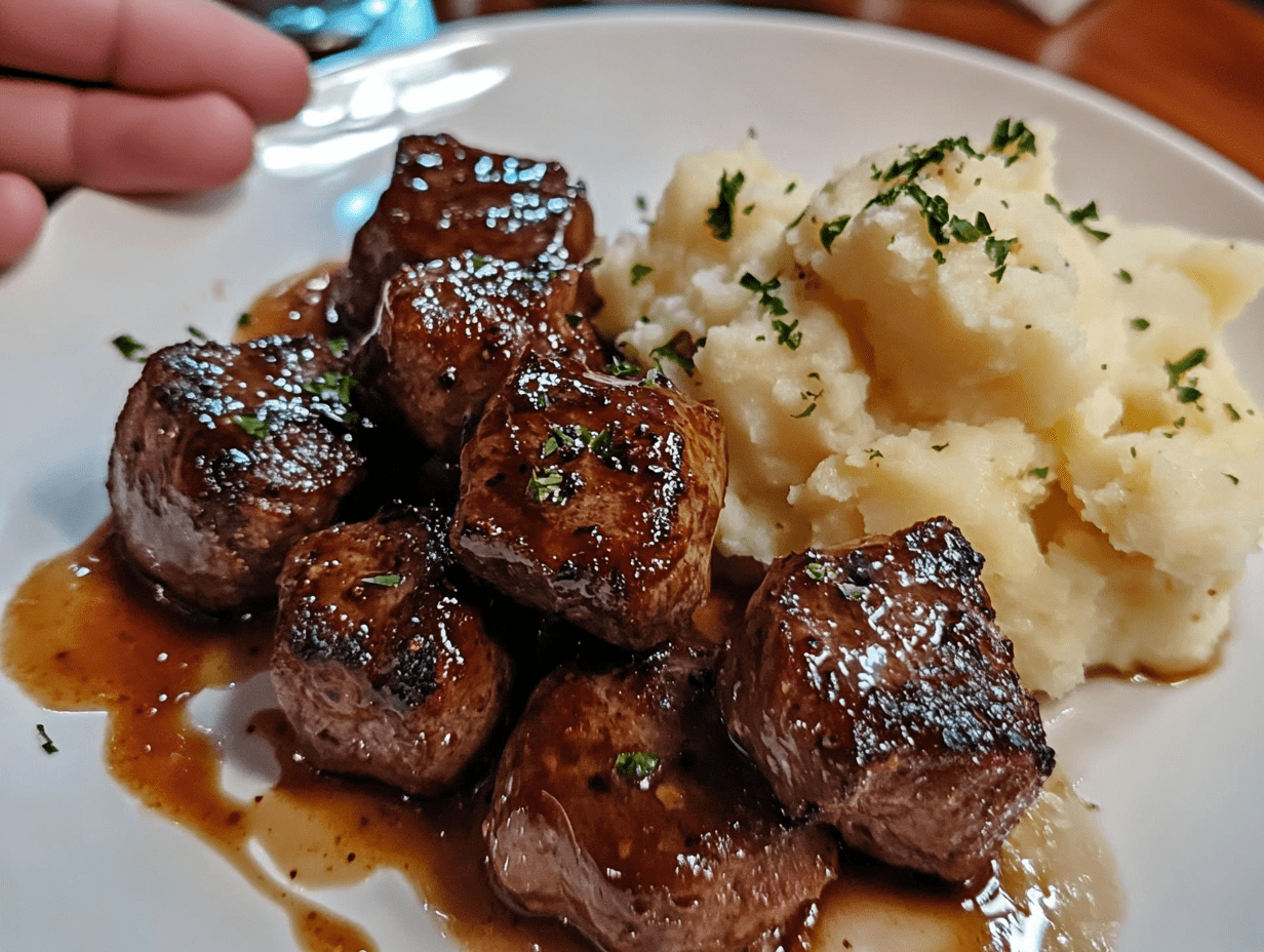 Garlic Butter Steak Bites and Smashed Potatoes | Juicy & Flavorful Dinner