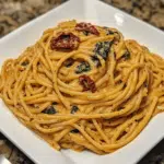 Spaghetti Spinach with Sun-Dried Tomato Cream Sauce | Creamy & Flavorful Pasta Dish