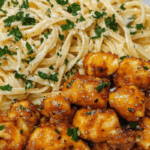 Lemon Garlic Butter Chicken Bites with Savory Parmesan Linguine