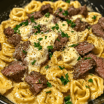 Cheesesteak Tortellini with Provolone Sauce | Savory & Flavorful Pasta Dish