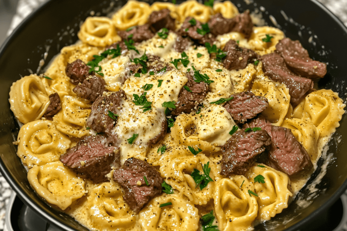 Cheesesteak Tortellini with Provolone Sauce | Savory & Flavorful Pasta Dish