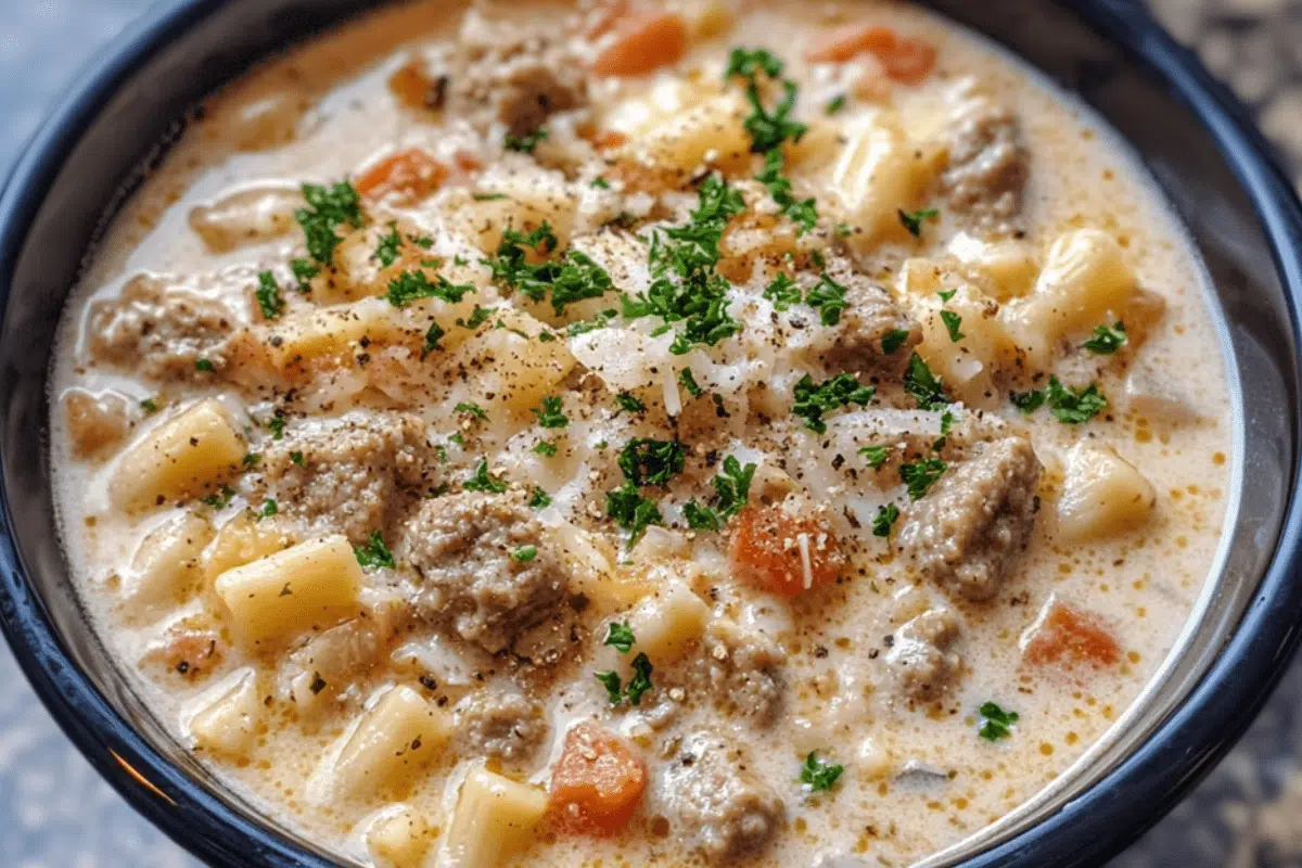 Creamy Parmesan Sausage Soup Recipe | Rich & Hearty Comfort Soup