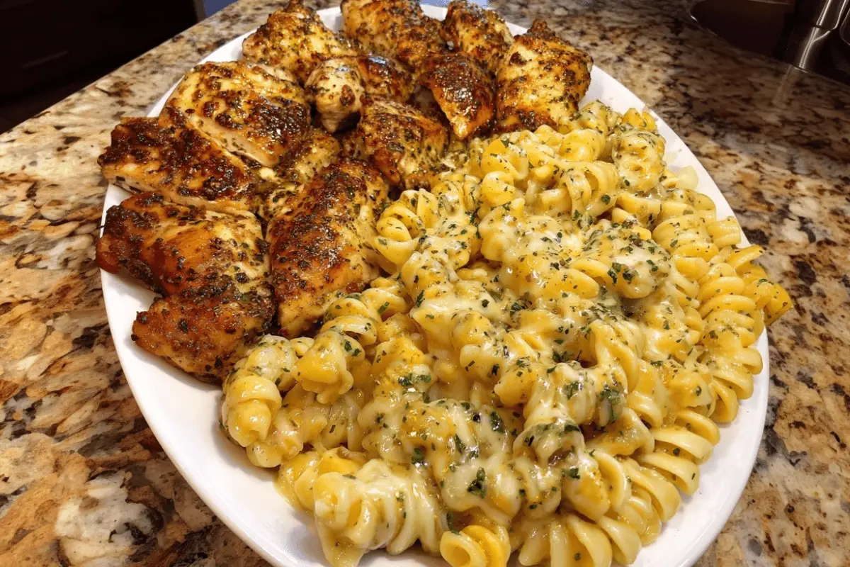 Creamy Garlic Butter Chicken and Rotini in Parmesan Sauce