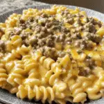 Creamy Cajun Three Cheese Rotini with Spicy Beef – Bold & Cheesy Pasta Recipe