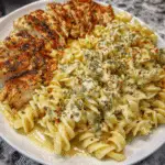 Creamy Garlic Parmesan Chicken with Cheesy Twisted Pasta – Easy & Comforting