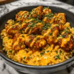 Creamy Honey Garlic Chicken over Spicy Cajun Rice – Sweet, Spicy & Satisfying