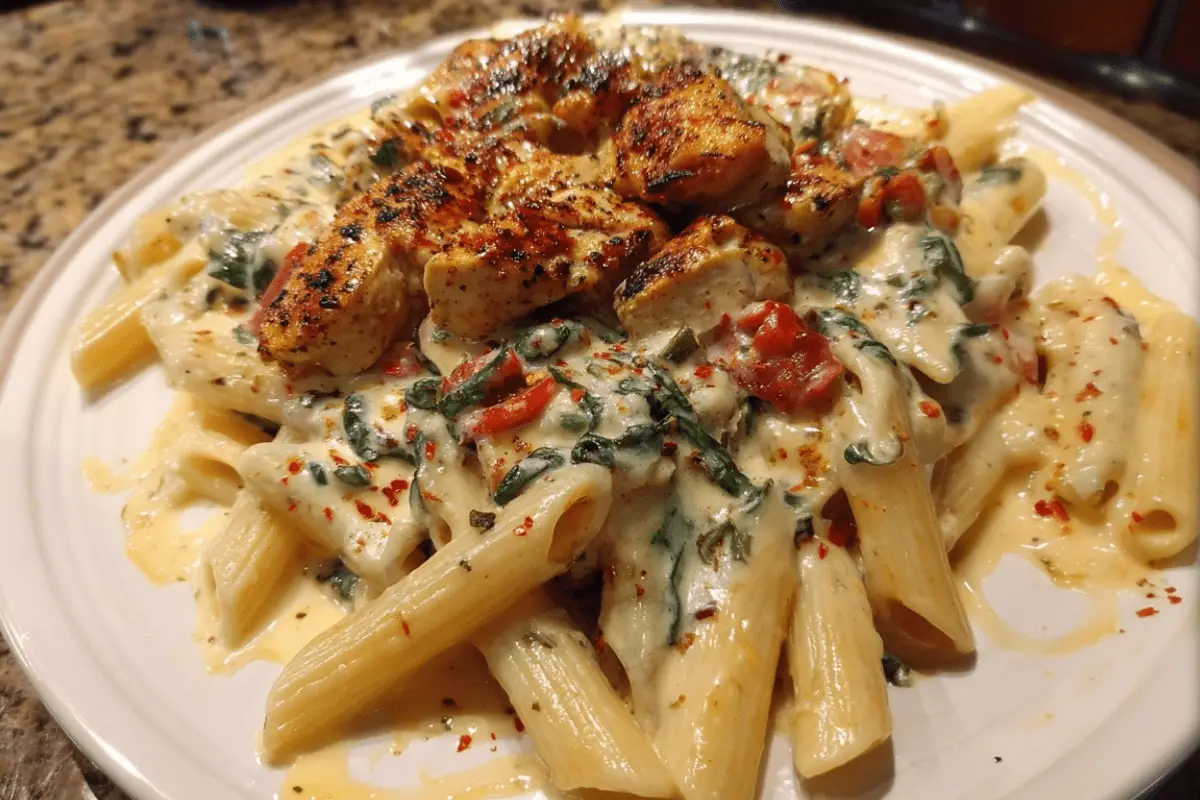 Creamy Cajun Chicken Penne with Garlic Parmesan Sauce