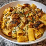 Creamy Cajun Chicken Rigatoni with Garlic Cheese Sauce