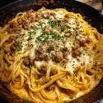 Creamy Ground Beef Linguine with Parmesan Herb Sauce