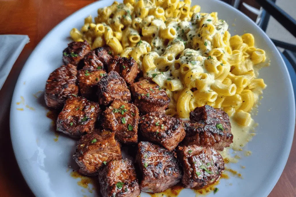 Creamy Spicy Garlic Butter Steak Pasta with Parmesan Sauce