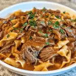 Crock Pot Mississippi Beef Noodles