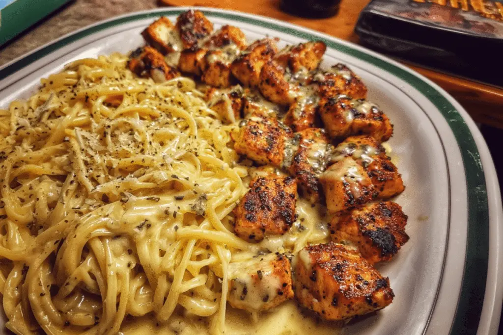 Garlic Butter Chicken with Velvety Parmesan Linguine