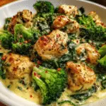 Garlic Chicken Spinach with Broccoli