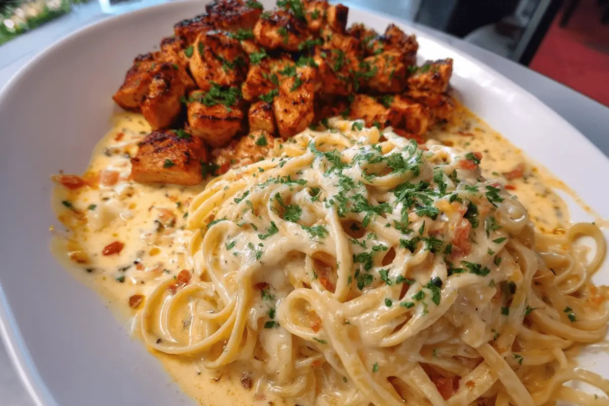 Spicy Garlic Chicken Linguine with Creamy Cajun Cheese Sauce