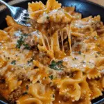 Velveeta Beef Bowtie Pasta with Creamy Rotel Cheese Sauce