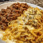 Cajun Beef Linguine in Creamy Velveeta Parmesan Garlic Sauce