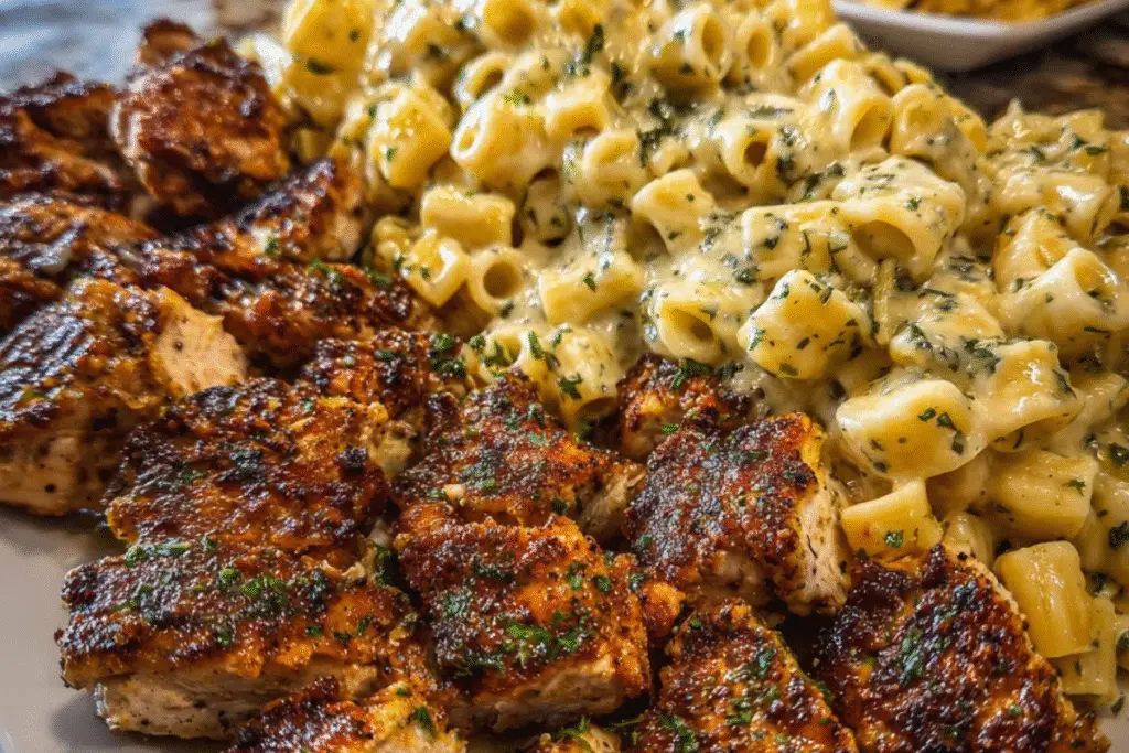 Cajun Chicken Rigatoni in Creamy Velveeta Garlic Sauce