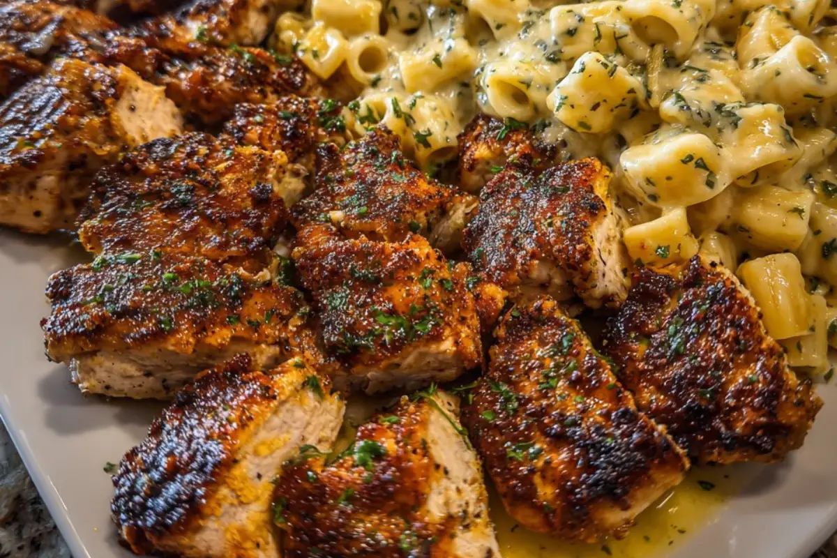 Cajun Chicken Rigatoni in Creamy Velveeta Garlic Sauce