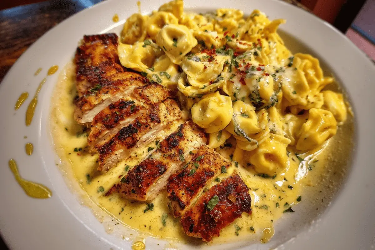 Cajun Garlic Chicken Tortellini in Three-Cheese Cream