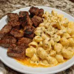 Cajun Steak Tips in Cheesy Parmesan Shells