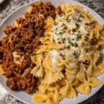 Cheesy Bowtie Pasta with Savory Cajun Ground Beef in Garlic Cream