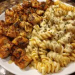 Cheesy Cajun Chicken Twisted Pasta with Italian Herb Alfredo Sauce-min