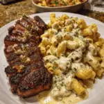 Cheesy Cajun Garlic Butter Steak with Creamy Rigatoni