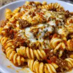 Cheesy Velveeta Rotini with Italian Beef Marinara