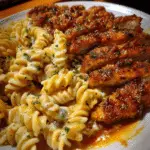 Creamy Cajun Chicken Rotini with Mozzarella Alfredo Sauce