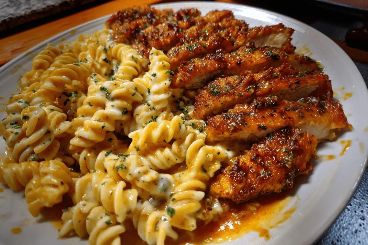 Creamy Cajun Chicken Rotini with Mozzarella Alfredo Sauce
