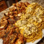 Creamy Garlic Parmesan Chicken with Cheesy Linguine