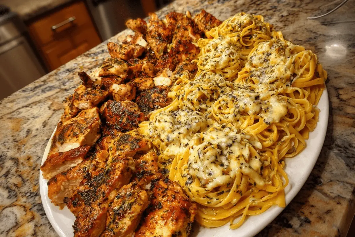Creamy Garlic Parmesan Chicken with Cheesy Linguine