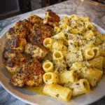 Creamy Garlic Parmesan Chicken with Cheesy Penne Pasta