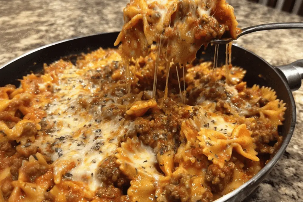 Creamy Velveeta Bowtie Pasta with Italian Beef Marinara 2