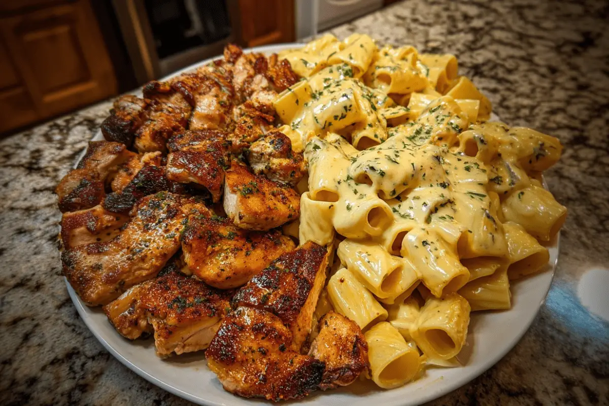 Creamy Velveeta Chicken Rigatoni with Mozzarella Garlic Sauce