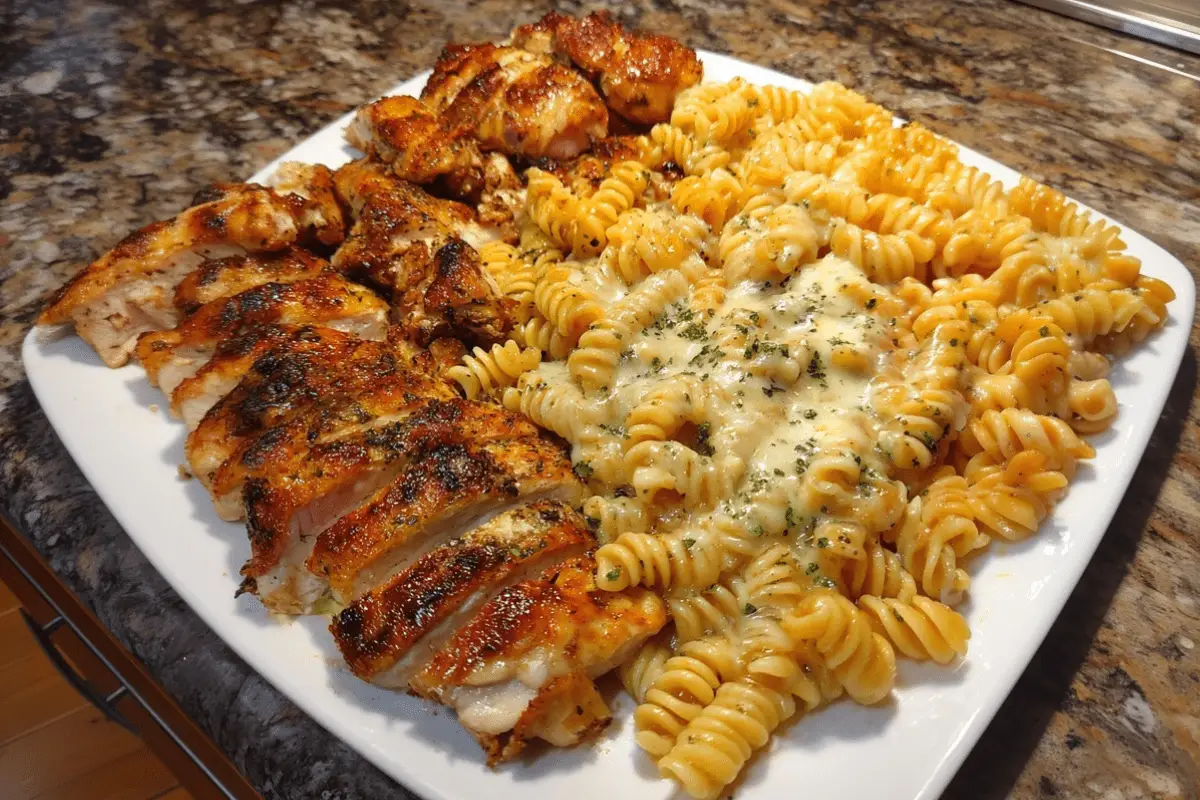 Creamy Velveeta Chicken Rotini with Mozzarella Garlic Sauce
