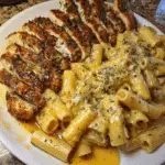 Creamy Velveeta Four‑Cheese Chicken with Penne Pasta