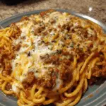 Creamy Velveeta Spaghetti with Italian Beef Marinara