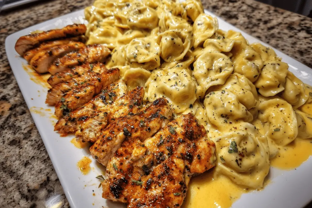 Garlic Butter Chicken Tortellini with Creamy Cajun Alfredo