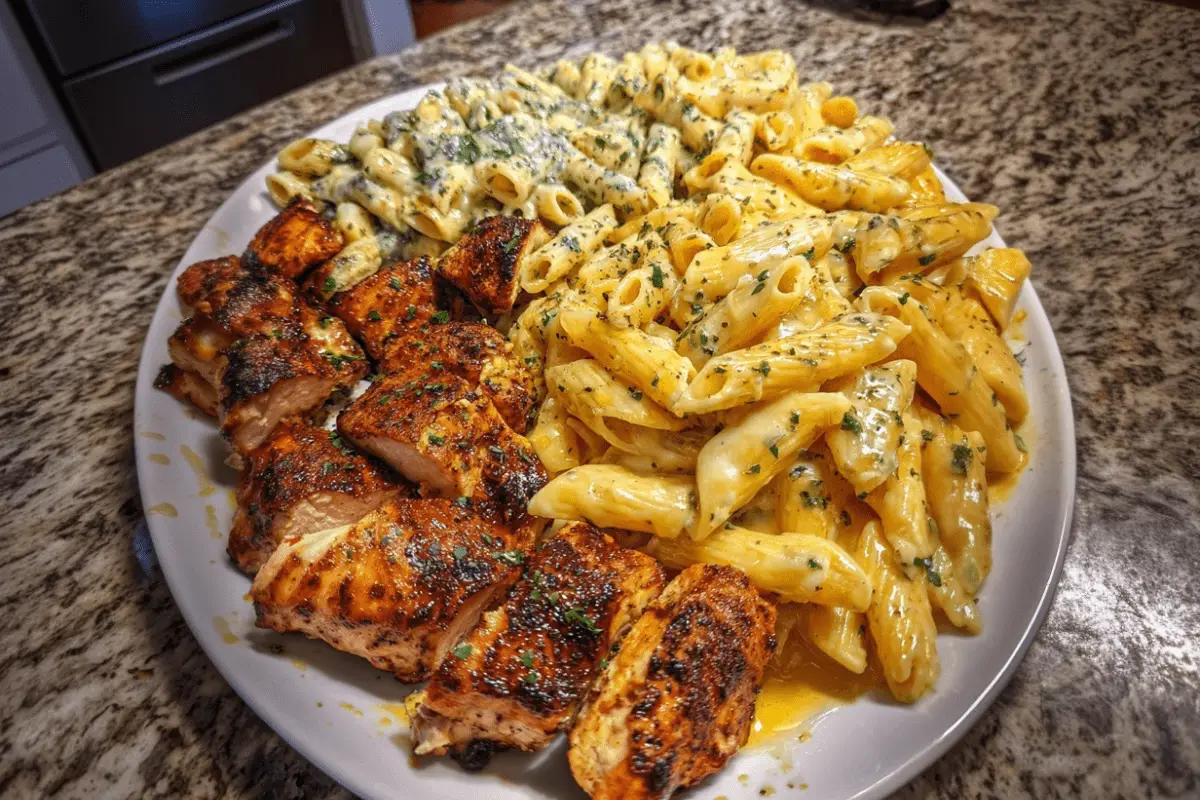 Garlic Parmesan Chicken Cheesy Penne in Mozzarella Sauce