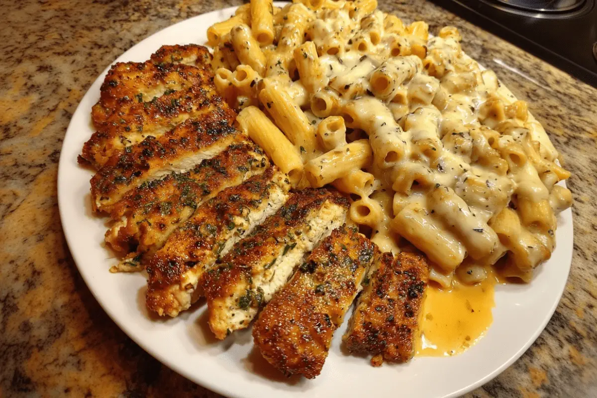 Spicy Cajun Chicken Rigatoni in Creamy Mozzarella Alfredo (1)-min