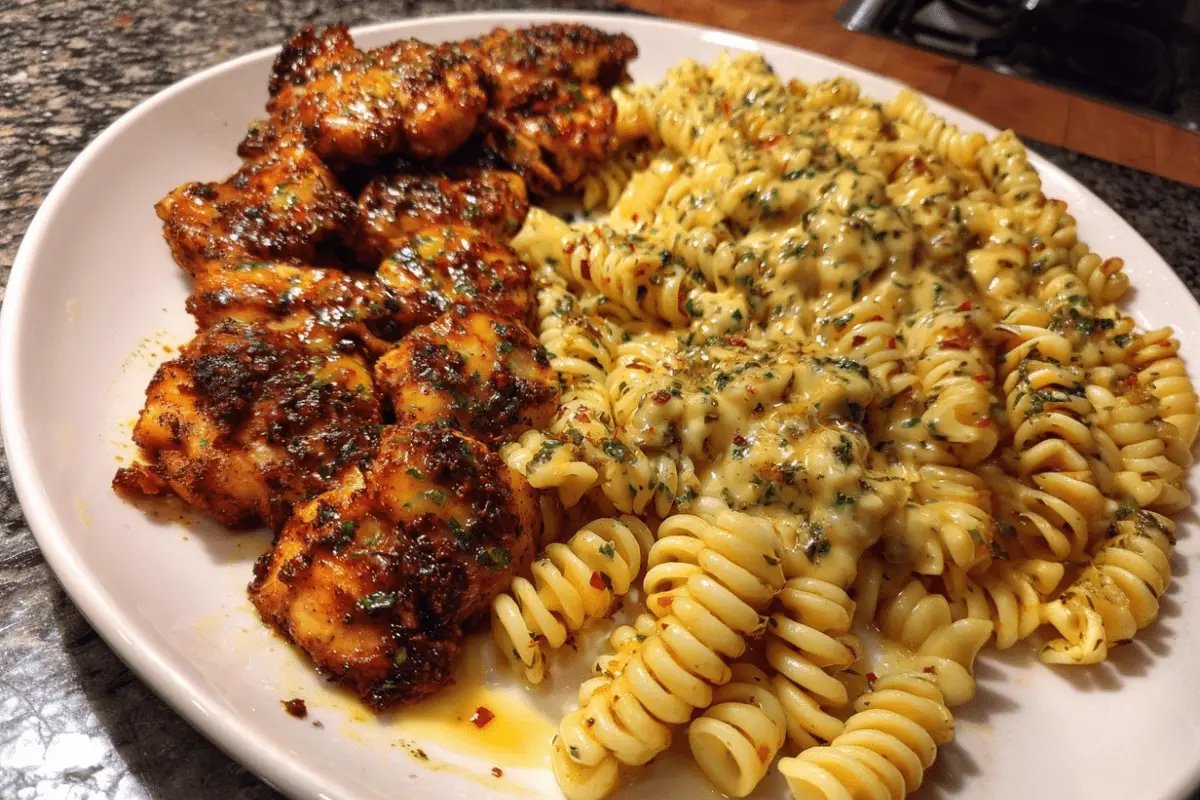 Velveeta Alfredo Chicken Rotini in Cajun Garlic Butter