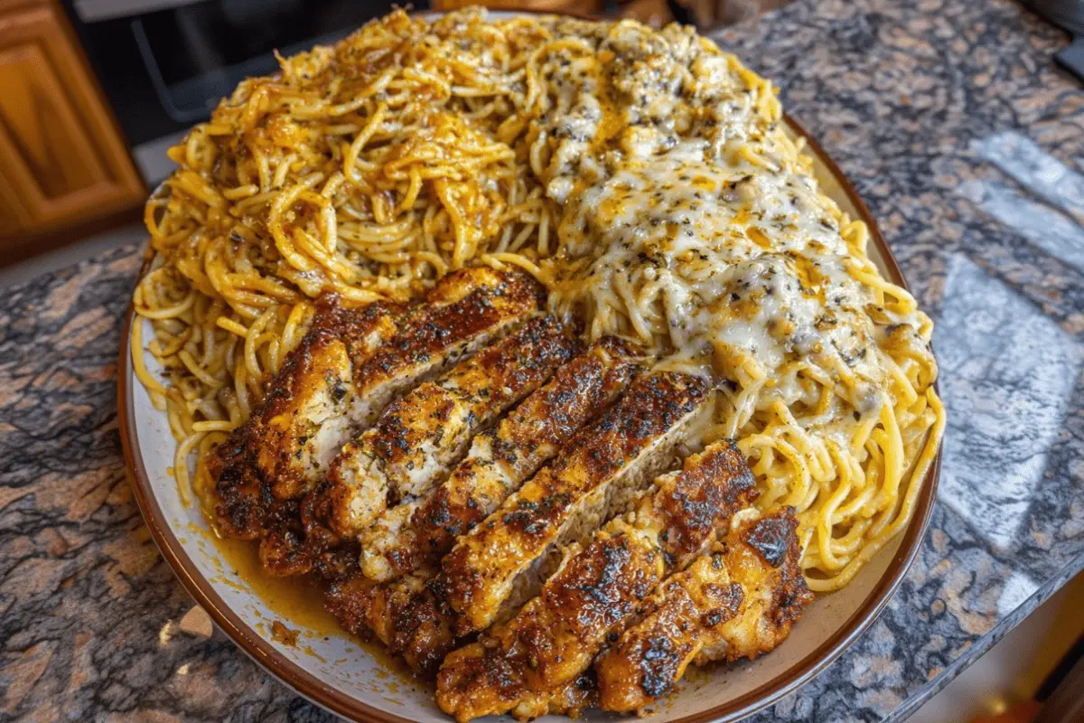 Cheesy Garlic Chicken Spaghetti in Velvety Cream Sauce