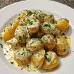 Creamy Garlic Sauce Mini Potatoes