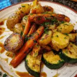 Crispy Garlic Herb Roasted Potatoes, Carrots, and Zucchini